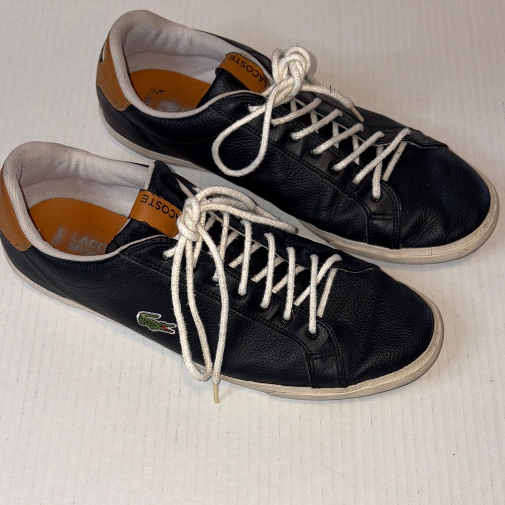 Lacoste Men's Black and Tan Sneakers size 11.5 US